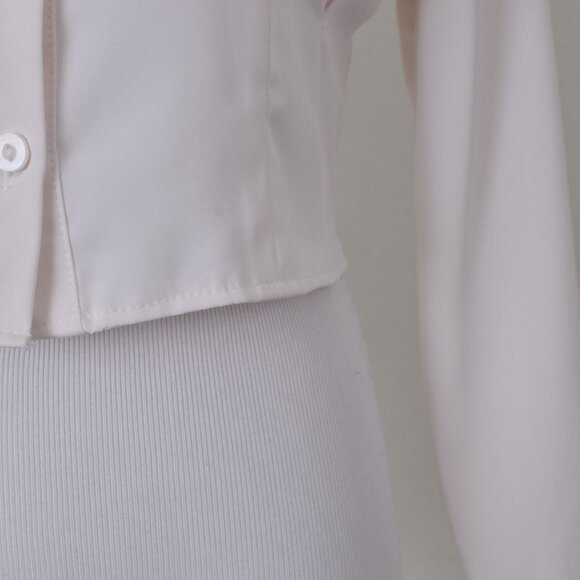 Off White Crop Fitted Blouse by Atelier Mexico size 6 - Picture 5 of 11